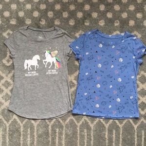 Lot of 2 Justice Unicorn t-shirts, size 8